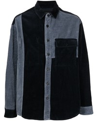 Мужская темно-синяя вельветовая рубашка с длинным рукавом от FIVE CM