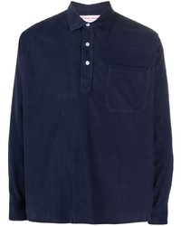 Мужская темно-синяя вельветовая рубашка с длинным рукавом от Orlebar Brown