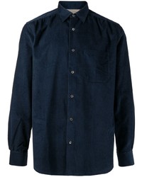 Мужская темно-синяя вельветовая рубашка с длинным рукавом от Paul Smith