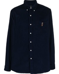 Мужская темно-синяя вельветовая рубашка с длинным рукавом от Polo Ralph Lauren