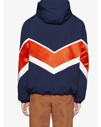 Мужская темно-синяя ветровка с принтом от Gucci