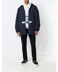 Мужская темно-синяя ветровка с принтом от Off-White