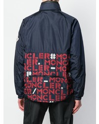 Мужская темно-синяя ветровка с принтом от Moncler