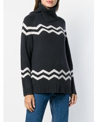 Женская темно-синяя водолазка с принтом от Hemisphere