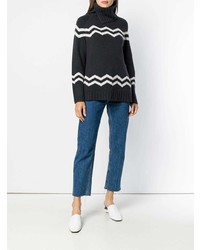 Женская темно-синяя водолазка с принтом от Hemisphere