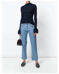 Женская темно-синяя водолазка от Khaite