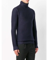 Мужская темно-синяя водолазка от Paolo Pecora