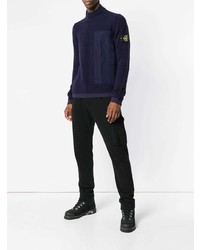 Мужская темно-синяя водолазка от Stone Island