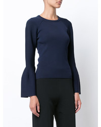 Темно-синяя вязаная блузка от JONATHAN SIMKHAI