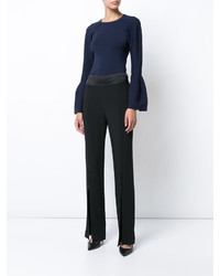 Темно-синяя вязаная блузка от JONATHAN SIMKHAI