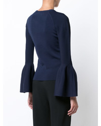 Темно-синяя вязаная блузка от JONATHAN SIMKHAI