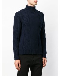 Мужская темно-синяя вязаная водолазка от Fay