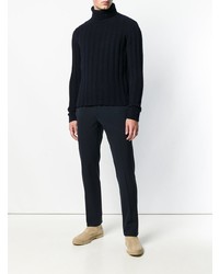 Мужская темно-синяя вязаная водолазка от Mp Massimo Piombo