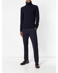 Мужская темно-синяя вязаная водолазка от Mp Massimo Piombo