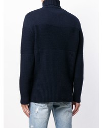 Мужская темно-синяя вязаная водолазка от Drumohr