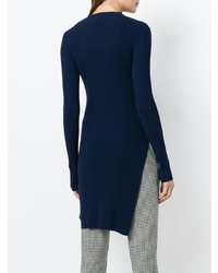 Темно-синяя вязаная туника от Theory