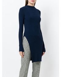 Темно-синяя вязаная туника от Theory