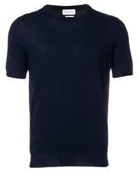Мужская темно-синяя вязаная футболка с круглым вырезом от Ballantyne