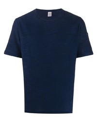 Мужская темно-синяя вязаная футболка с круглым вырезом от Eleventy