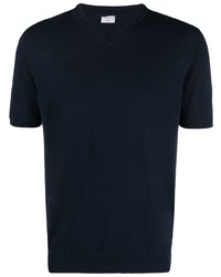 Мужская темно-синяя вязаная футболка с круглым вырезом от Eleventy