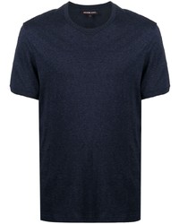 Мужская темно-синяя вязаная футболка с круглым вырезом от Michael Kors