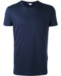 Мужская темно-синяя вязаная футболка с круглым вырезом от Orlebar Brown