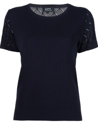 Женская темно-синяя вязаная футболка от A.P.C.