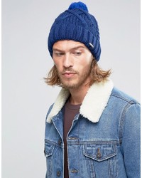 Мужская темно-синяя вязаная шапка от Diesel