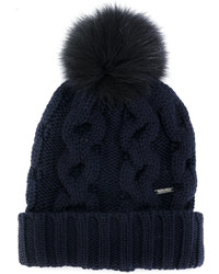 Женская темно-синяя вязаная шапка от Woolrich
