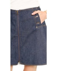 Темно-синяя джинсовая короткая юбка-солнце от See by Chloe