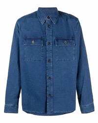 Мужская темно-синяя джинсовая куртка-рубашка от A.P.C.