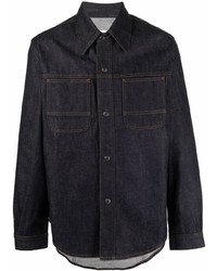 Мужская темно-синяя джинсовая куртка-рубашка от Ami Paris