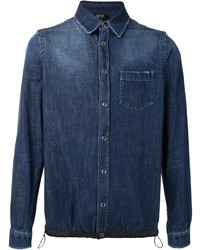 Мужская темно-синяя джинсовая куртка-рубашка от N°21