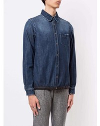 Мужская темно-синяя джинсовая куртка-рубашка от N°21
