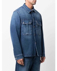 Мужская темно-синяя джинсовая куртка-рубашка от Barena