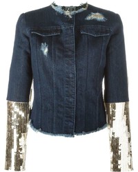 Женская темно-синяя джинсовая куртка от Aviu