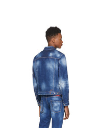 Мужская темно-синяя джинсовая куртка от DSQUARED2
