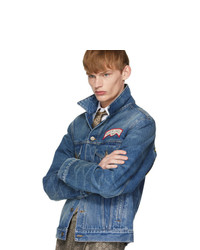 Мужская темно-синяя джинсовая куртка от Gucci