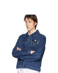 Мужская темно-синяя джинсовая куртка от Raf Simons