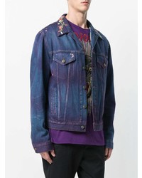 Мужская темно-синяя джинсовая куртка от Gucci