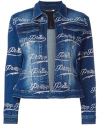 Женская темно-синяя джинсовая куртка от Philipp Plein