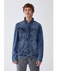 Мужская темно-синяя джинсовая куртка от Pull&Bear