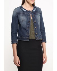 Женская темно-синяя джинсовая куртка от Sisley
