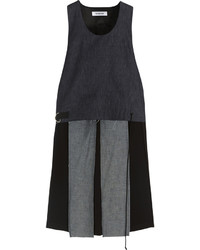 Темно-синяя джинсовая майка со складками