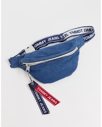 Темно-синяя джинсовая поясная сумка от Tommy Jeans