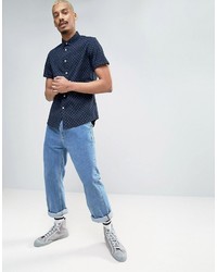 Мужская темно-синяя джинсовая рубашка в горошек от Asos