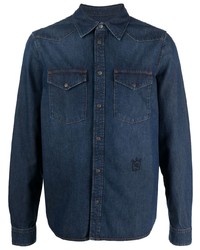 Мужская темно-синяя джинсовая рубашка с вышивкой от Zadig & Voltaire