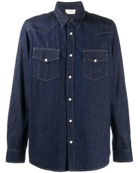 Мужская темно-синяя джинсовая рубашка от Alexander McQueen