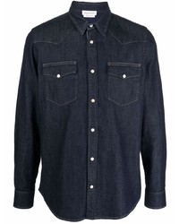 Мужская темно-синяя джинсовая рубашка от Alexander McQueen