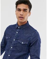 Мужская темно-синяя джинсовая рубашка от ASOS DESIGN